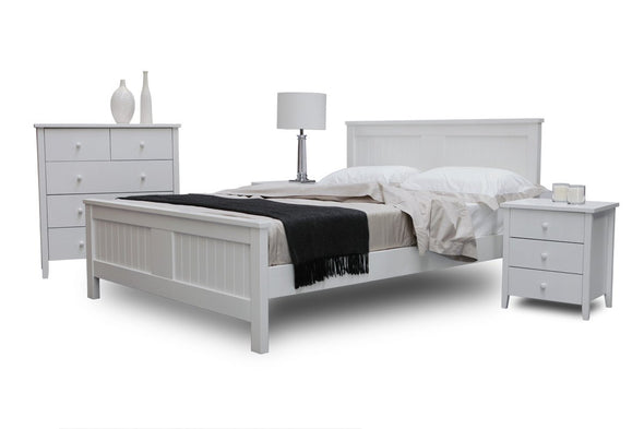 Bayside White Timber Bed