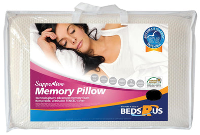 Beds R Us Supportive Memory Pillow Low Profile